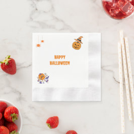 Guardanapo De Papel Halloween Party Hat e Pumpkin