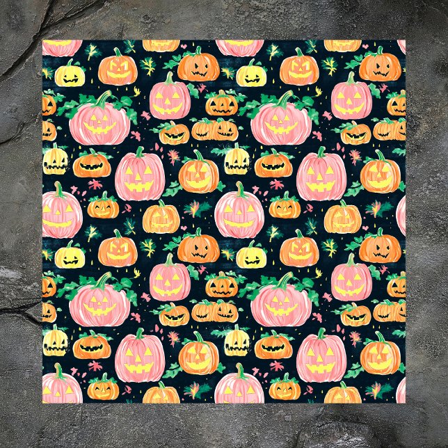 Guardanapo De Papel Halloween Preppy Jack-O’-Lanterna (Criador carregado)