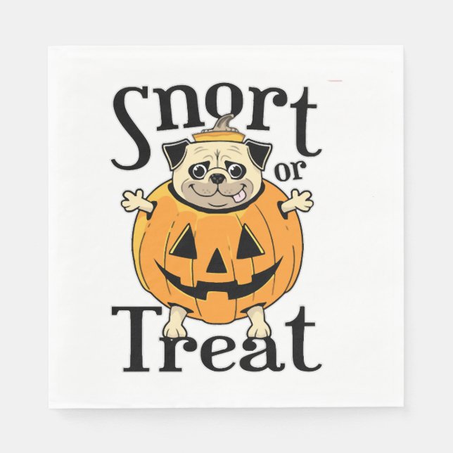 Guardanapo De Papel Halloween Pug (Frente)