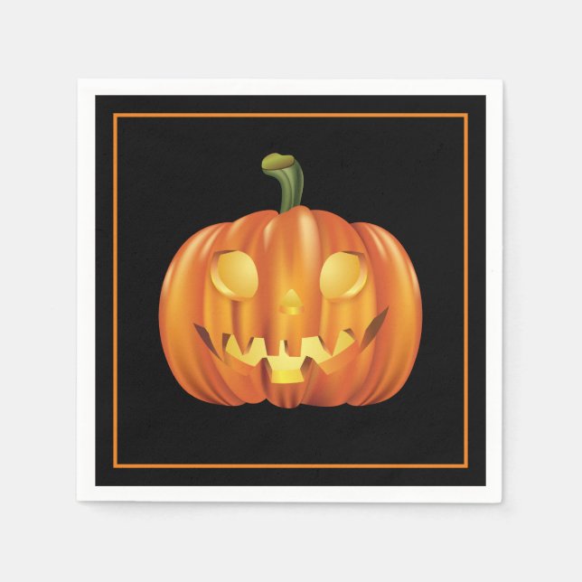 Guardanapo De Papel Halloween Pumpkin Paper Napkins (Frente)