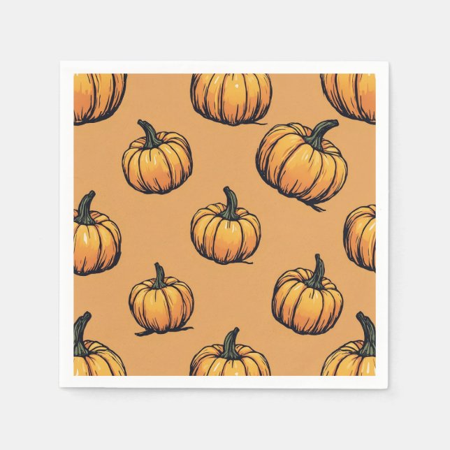 Guardanapo De Papel Halloween Pumpkin Paper Napkins (Frente)