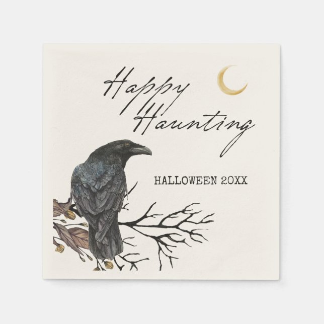 Guardanapo De Papel Halloween Raven Happy Hauning Paper Napkin (Frente)