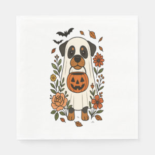 Guardanapo De Papel Halloween Rottweiler com Flores