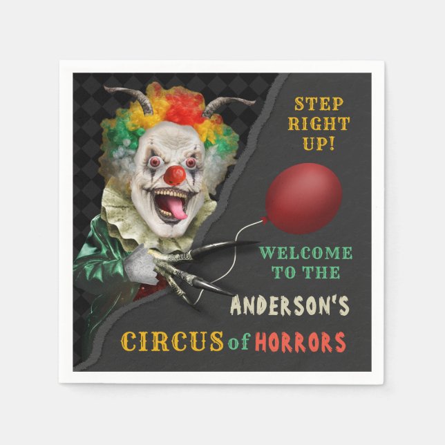 Guardanapo De Papel Halloween Scary Clowy Clowy Adulto Creepy Circus P (Frente)