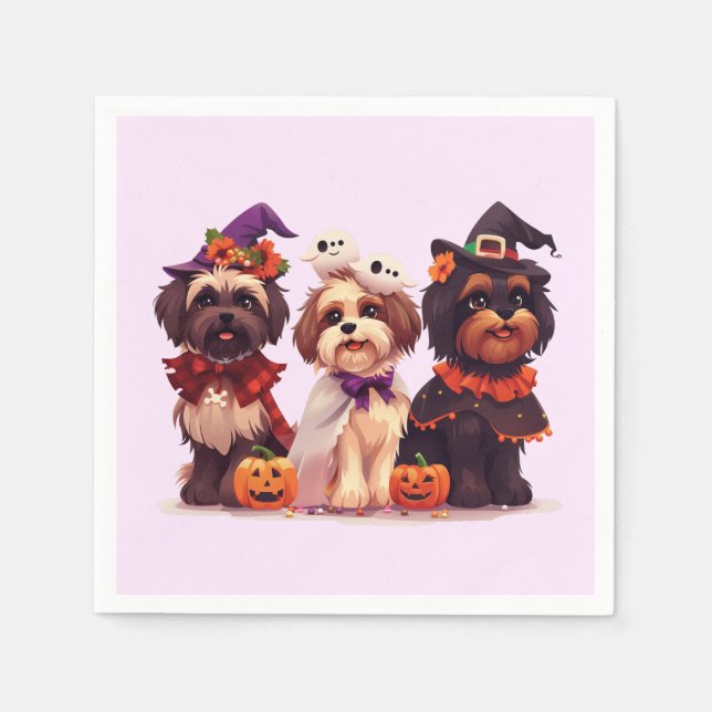 Guardanapo De Papel Halloween Shih Tzu Dogs (Frente)