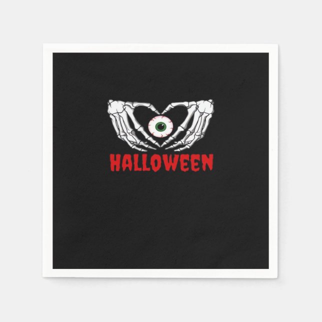 Guardanapo De Papel Halloween - Skeleton Mãos Coração (Frente)
