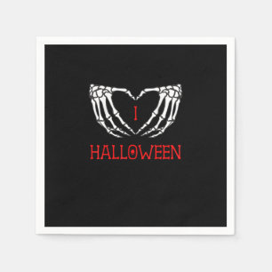 Guardanapo De Papel Halloween Skeleton Mãos Formando Coração Gótica