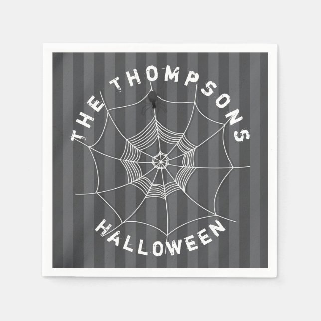Guardanapo De Papel Halloween Spooky Scary Cute Spider Web (Frente)