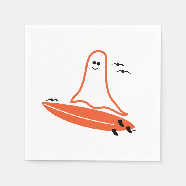 Guardanapo De Papel Halloween Surfer Ghost black (Frente)