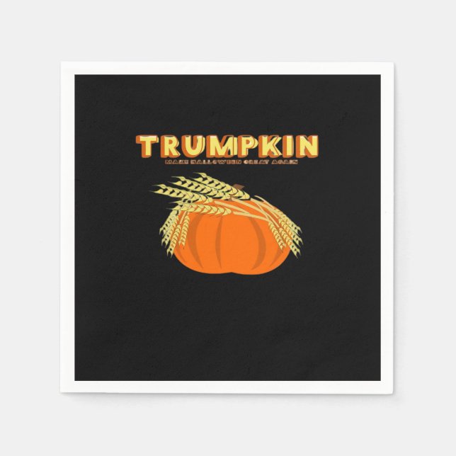 Guardanapo De Papel Halloween Trumpkin Donald Engraçado Pumpkin Make H (Frente)