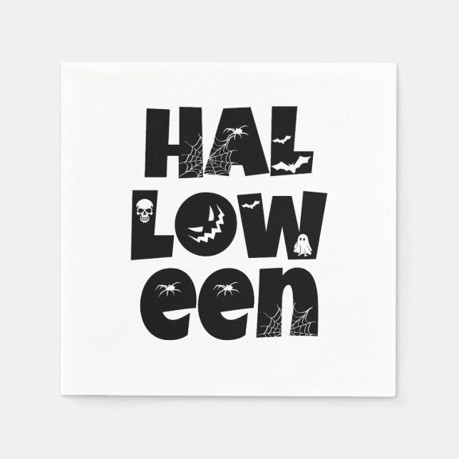 Guardanapo De Papel Halloween Typography (Frente)