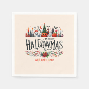 Guardanapo De Papel Hallowmas Halloween Mashup de Natal