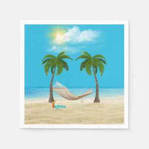 Guardanapo De Papel Hammock na praia tropical
