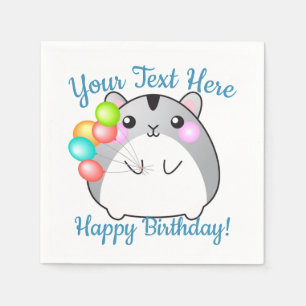 Guardanapo De Papel Hamster de Kawaii, Cinza bonita