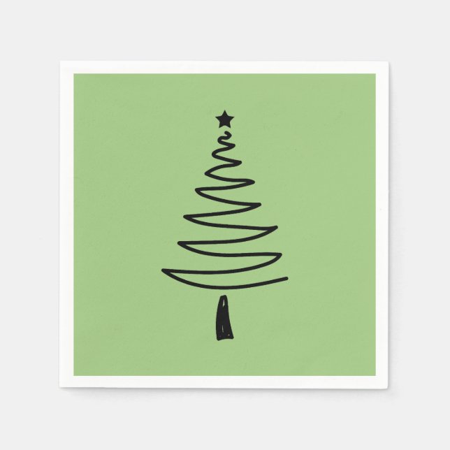 Guardanapo De Papel Hand Drawn christmas tree (Frente)