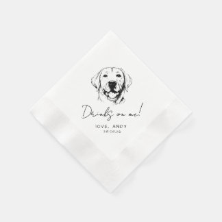 Guardanapo De Papel Hand Drawn labrador retrieve Drinks on me Cocktail