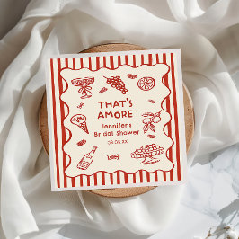 Guardanapo De Papel Hand Drawn That's Amore Italian Bridal Shower