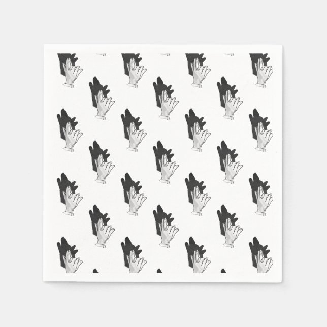 Guardanapo De Papel Hand Silhouette Wolf (Frente)
