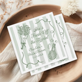 Guardanapo De Papel Handrawn Fresh Off the Market Bridal Shower