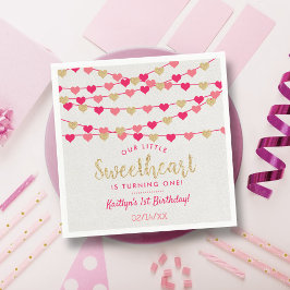 Guardanapo De Papel Hang Love Hearts Little Sweetheart Aniversário