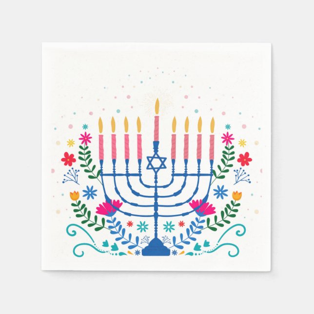 Guardanapo De Papel Hannukah menorah   (Frente)