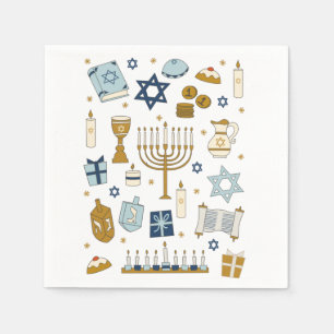 Guardanapo De Papel Hanukkah Doodles ilustra papel bonito