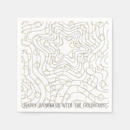 Guardanapo De Papel Hanukkah Dourado N Silver Dreidels