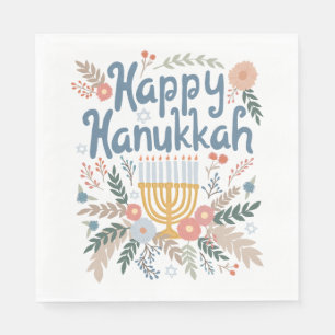Guardanapo De Papel Hanukkah FLorals CLIQUE de Arte desenhado à mão