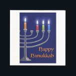 Guardanapo De Papel "Hanukkah Menorah." Napkins<br><div class="desc">"Hanukkah Menorah." é uma pintura digital feita em Photoshop de um Hanukkah Menorah com velas acesas pela terceira noite. Espero que você goste. Obrigado,  Corbie Eva Crouse</div>