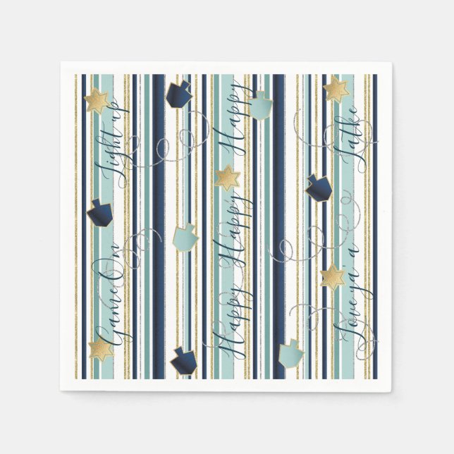 Guardanapo De Papel Hanukkah Napkin Personaliza O Novo Elegante Também (Frente)