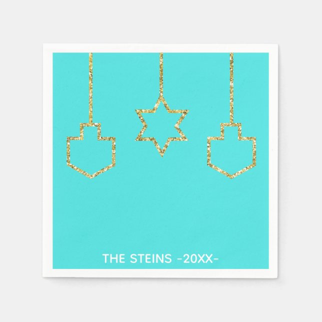 Guardanapo De Papel Hanukkah Napkins Personaliza "Charmes Ouros" (Frente)