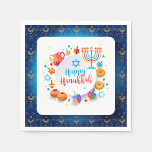 Guardanapo De Papel Hanukkiah Feliz Hanukkah Feriado Judaico Menorah