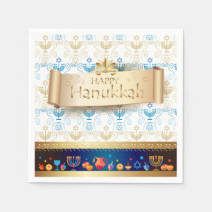 Guardanapo De Papel Hanukkiah Feliz Hanukkah Menorá dreidel judaica