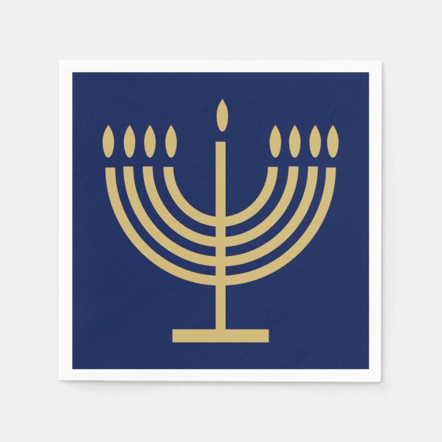 Guardanapo De Papel Hanukkiah Happy Hanukkah Jewish dreidel Menorah (Frente)