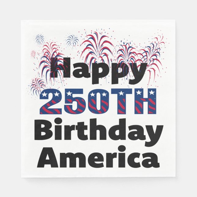 Guardanapo De Papel Happy 250th America Patriotic Party (Frente)