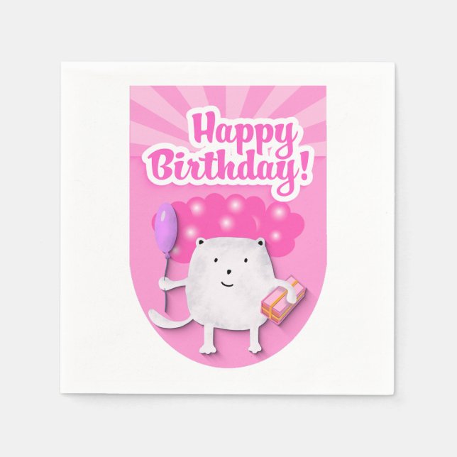 Guardanapo De Papel Happy Birthday Celebration Design (Frente)