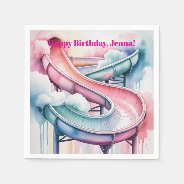 Guardanapo De Papel Happy Birthday Kids’ Birthday Waterslide Party (Frente)