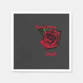 Guardanapo De Papel Happy Birthday Schatz rote Rose