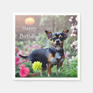 Guardanapo De Papel Happy Chihuahua Birthday Paper Napkins