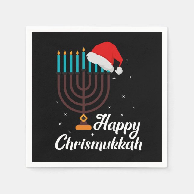 Guardanapo De Papel Happy Chrismukkah Hanukkah Jewish Festival Gift (Frente)