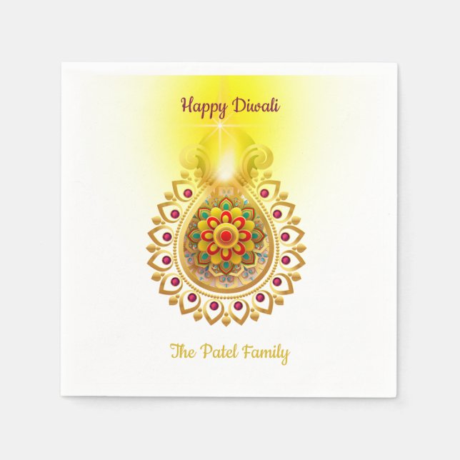 Guardanapo De Papel Happy Diwali (Frente)