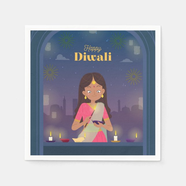Guardanapo De Papel Happy Diwali Napkins (Frente)