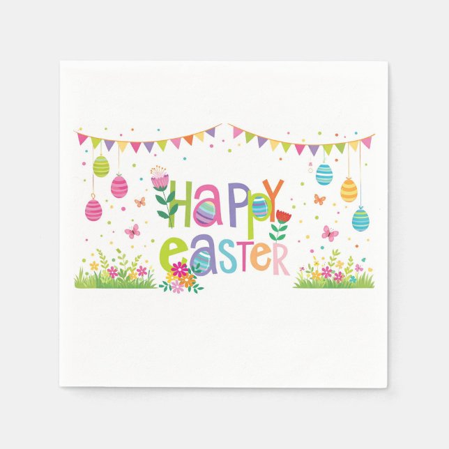 Guardanapo De Papel Happy Easter  (Happy Easter Colorful Napkins!)
