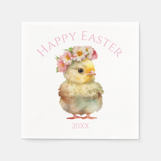 Guardanapo De Papel Happy Easter Chick (Frente)