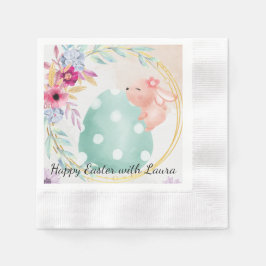 Guardanapo De Papel Happy Easter- little bunny on big egg