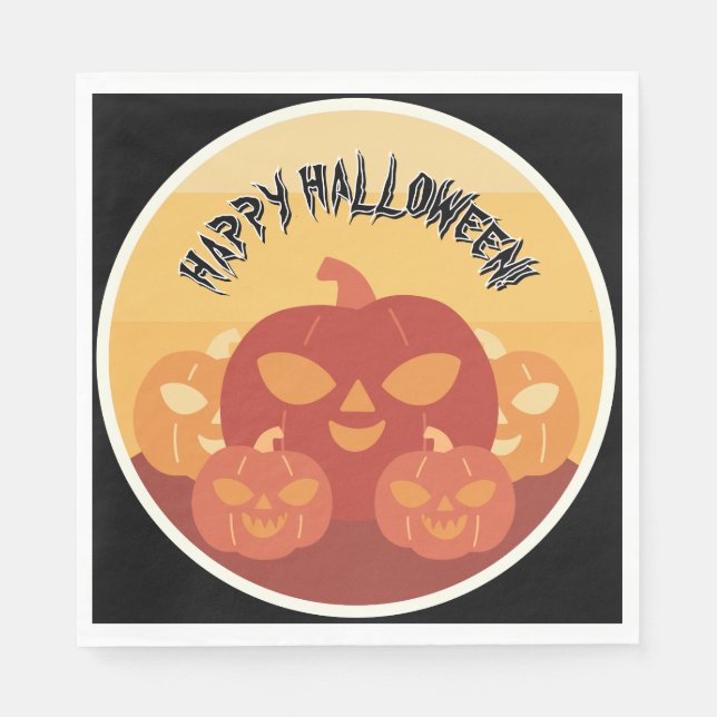 Guardanapo De Papel Happy Halloween! Pumpkins Paper Napkin (Frente)