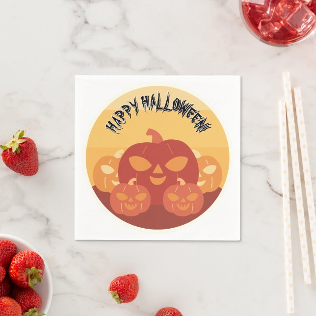 Guardanapo De Papel Happy Halloween! Pumpkins Paper Napkin (Insitu)