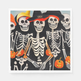 Guardanapo De Papel Happy Halloween Skeletons