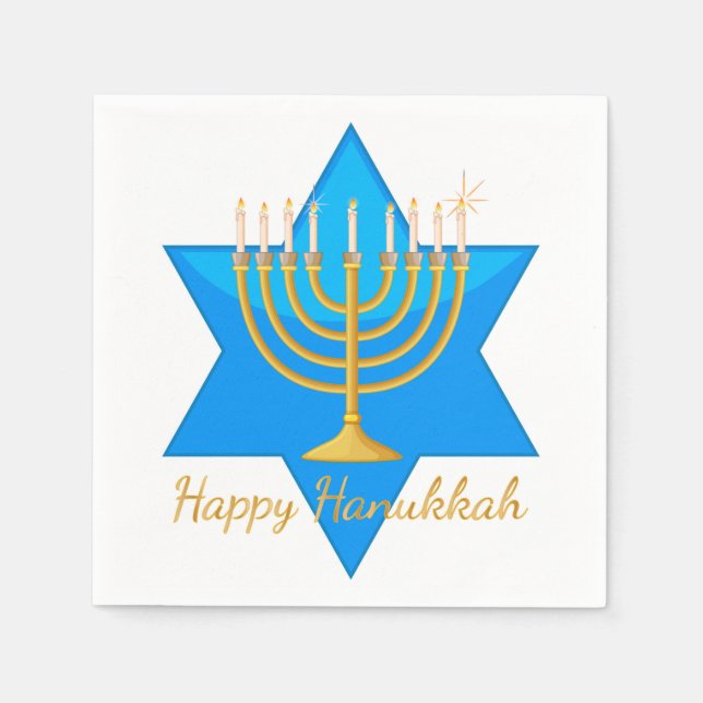 Guardanapo De Papel Happy Hanukkah (Frente)