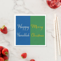 Happy Hanukkah Merry Christmas Dual Holiday Design